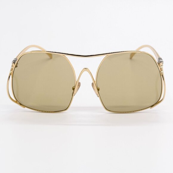 NEW MIU MIU SUNGLASSES MUA55S 5AK10R GOLD WOMEN MU A55S SMU A55 display picture 1